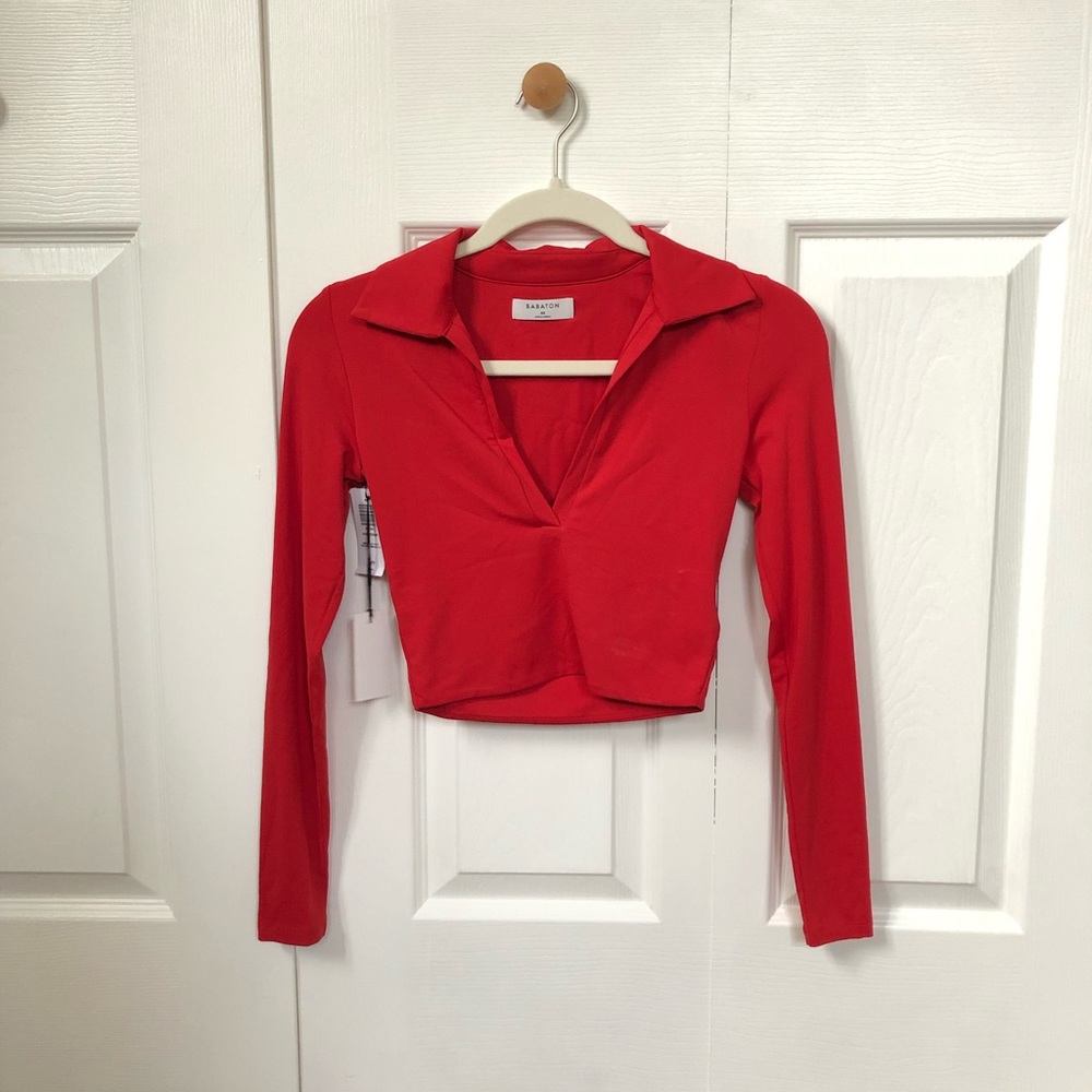 Aritzia Red Crop Top